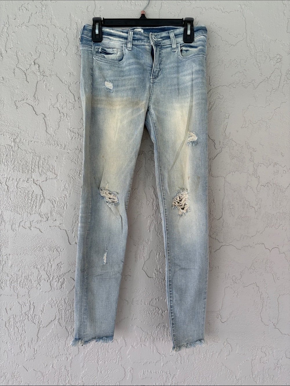 Sneak Peek Light Wash Distressed Women’s Jeans - Blue